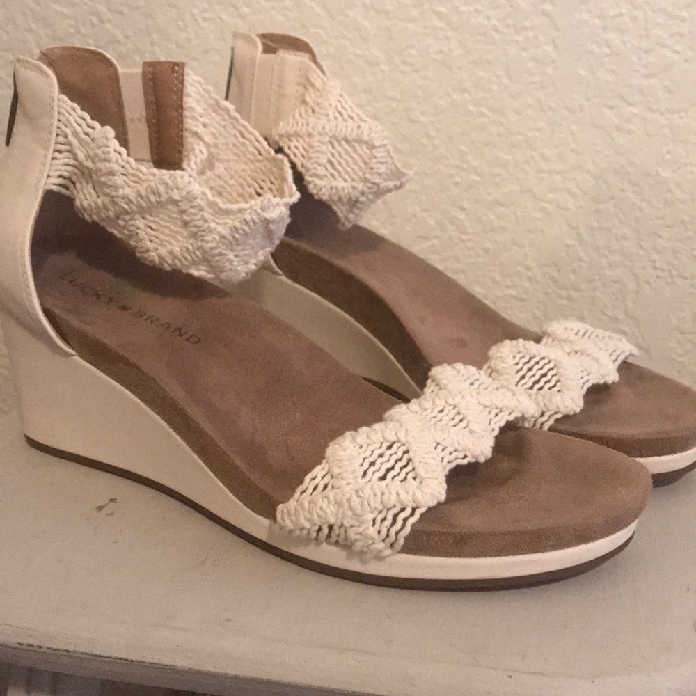 Crocheted lucky brand wedges